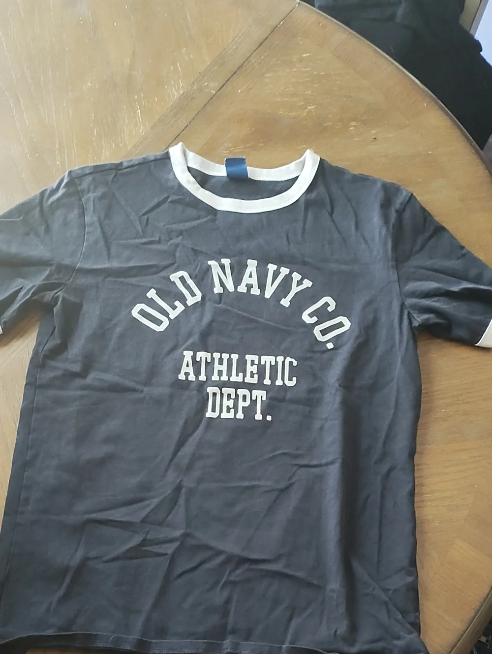 Old Navy Navy Blue Ringer T-Shirt with White Trim